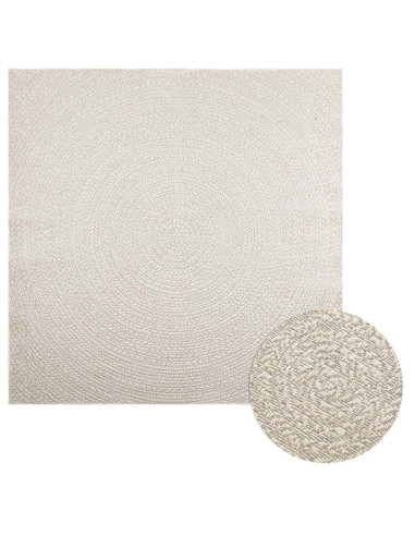 Tappeto ZIZUR Crema 200x200 cm Aspetto Iuta Interni ed Esterni