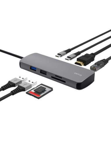 Trust 25672 hub di interfaccia USB tipo-C Grigio