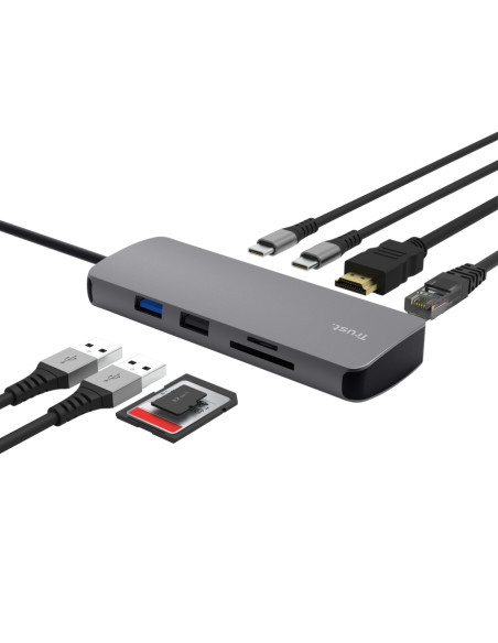 Trust 25672 hub di interfaccia USB tipo-C Grigio