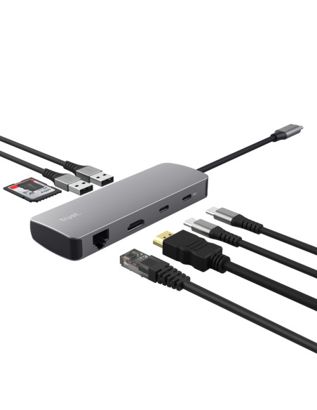 Trust 25672 hub di interfaccia USB tipo-C Grigio