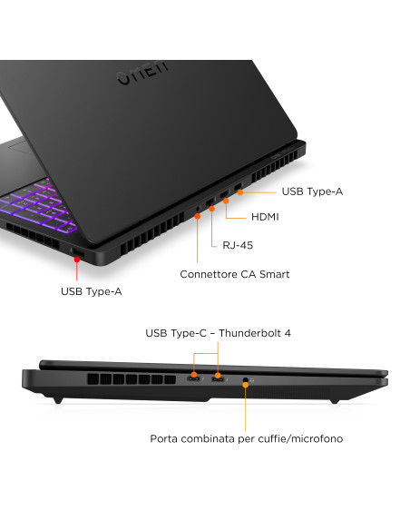 HP OMEN MAX Gaming Laptop 16-ah0012nl Intel Core Ultra 7 255HX Computer portatile 40,6 cm (16") WQXGA 32 GB DDR5-SDRAM 1 TB SSD 