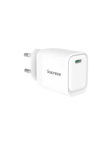 VULTECH CARICATORE ADATTATORE UNIVERSALE, 1 X TYPE-C PD30W GAN PPS 33W, BIANCO COMPATTO