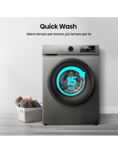 Hisense lavatrice WF1Q8041BT 8 Kg Classe A Quick Wash Partenza Ritardata Inverter