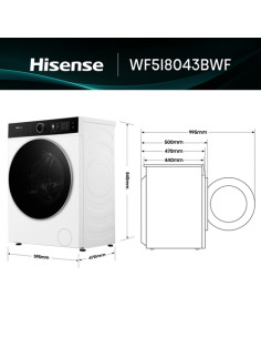 Hisense WF5I8043BWF lavatrice Caricamento frontale 8 kg 1400 Giri/min Bianco 2