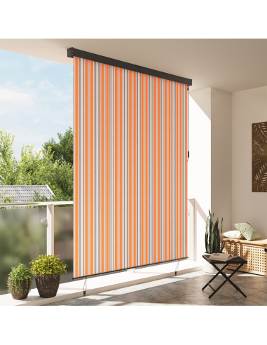 Tenda a rullo Giallo e Blu 200 x 250 cm Tessuto e Alluminio