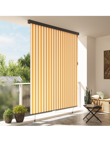 Tenda a rullo con tende Rigato Bianco e Arancione 200 x 250 cm