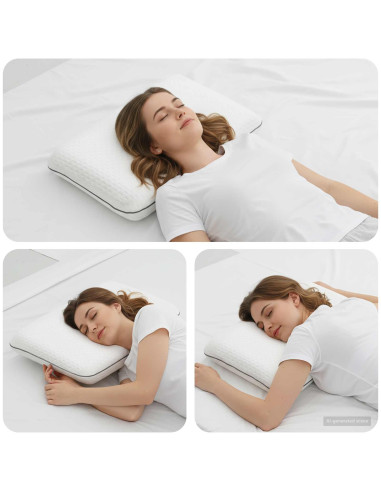 Cuscino da Letto Tinta unita Bianco 30 x 50 x 9 cm