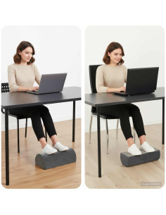 Cuscino per poggiapiedi Tinta unita Grigio 42 x 18 x 13 cm