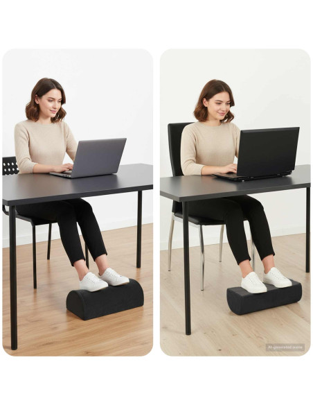 Cuscino per poggiapiedi Tinta unita Nero 42 x 18 x 13 cm