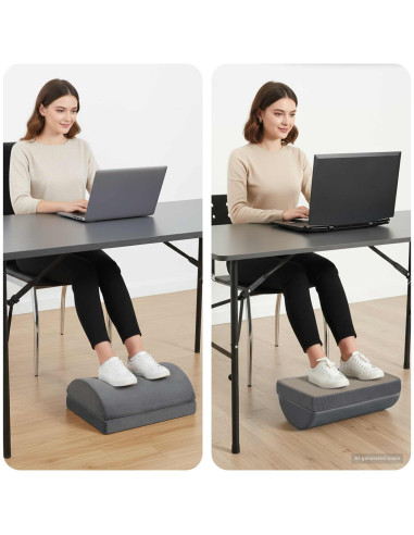 Cuscino per poggiapiedi Tinta unita Grigio 44 x 29 x 17 cm