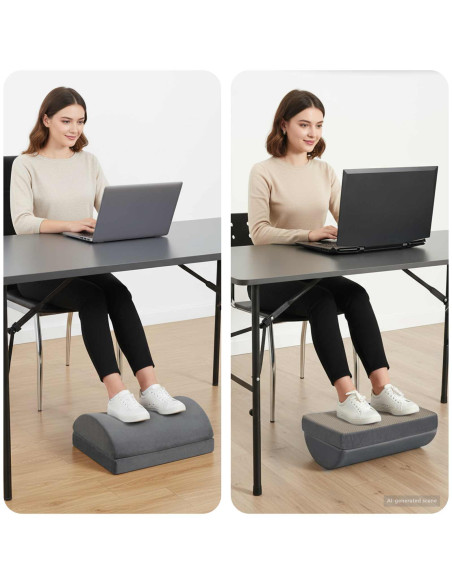 Cuscino per poggiapiedi Tinta unita Grigio 44 x 29 x 17 cm