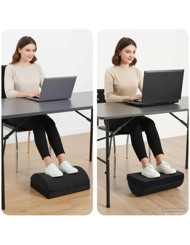 Cuscino per poggiapiedi Tinta unita Nero 44 x 29 x 17 cm