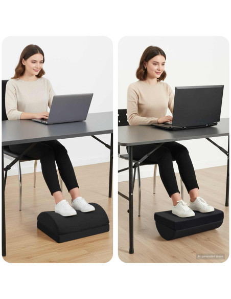 Cuscino per poggiapiedi Tinta unita Nero 44 x 29 x 17 cm