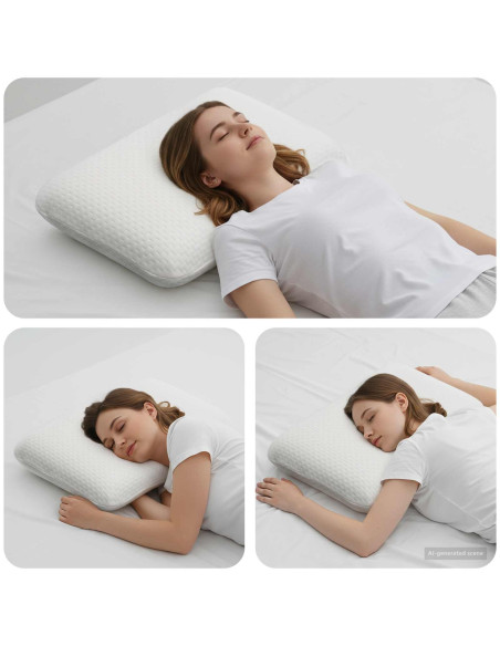 Cuscino da Letto Tinta unita Bianco 60 x 40 x 13 cm