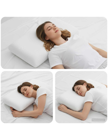 Cuscino da Letto Tinta unita Bianco 70 x 36 x 13 cm