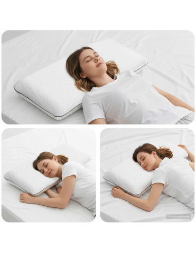 Cuscino da Letto Tinta unita Bianco 80 x 40 x 12 cm