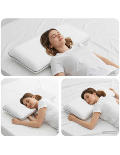 Cuscino da Letto Tinta unita Bianco 70 x 35 x 10 cm