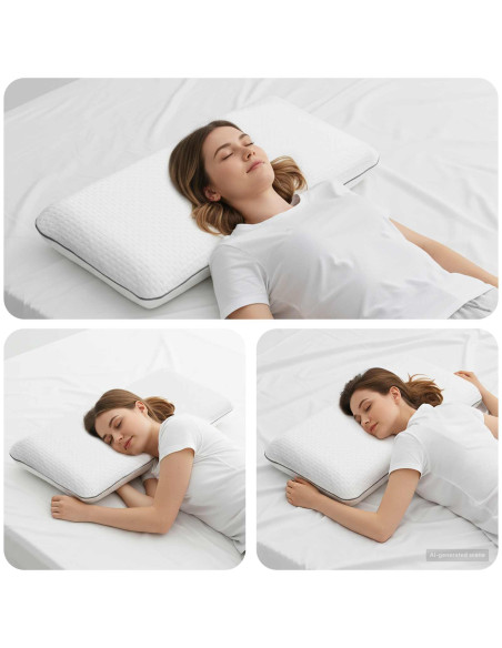 Cuscino da Letto Tinta unita Bianco 80 x 35 x 10 cm