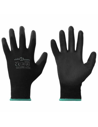 Guanti da Lavoro 24 pcs Nero 11 / XXL Poliestere