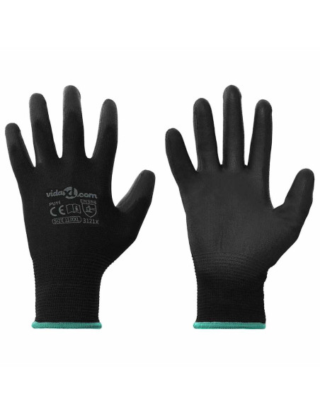 Guanti da Lavoro 24 pcs Nero 11 / XXL Poliestere
