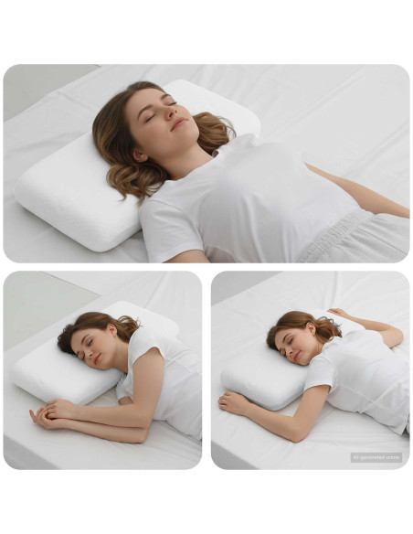 Cuscino da Letto Tinta unita Bianco 70 x 36 x 13,5 cm