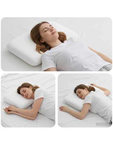 Cuscino da Letto Tinta unita Bianco 60 x 40 x 10,5 cm