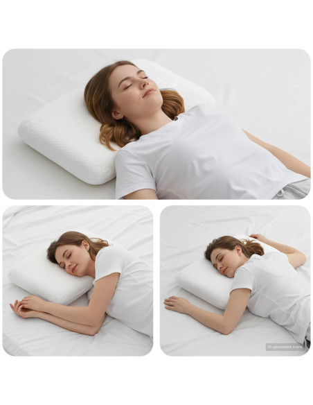 Cuscino da Letto Tinta unita Bianco 60 x 40 x 10,5 cm