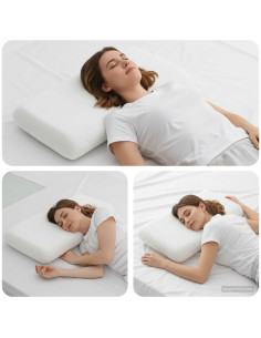 Cuscino da Letto Tinta unita Bianco 74 x 39 x 13 cm