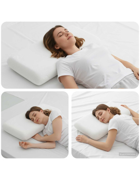 Cuscino da Letto Tinta unita Bianco 74 x 39 x 13 cm