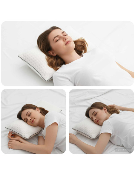 Cuscino da Letto Bianco 50 x 30 x 11 cm