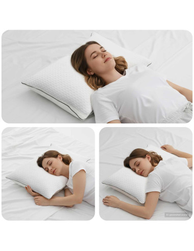 Cuscino da Letto Bianco 80 x 40 x 14,5 cm