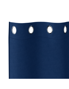 Tende Blackout con Anelli 2 pcs Blu Scuro 175 x 140 cm