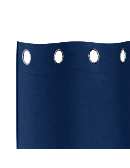 Tende Blackout con Anelli 2 pcs Blu Scuro 260 x 140 cm