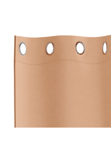 Tende Blackout con Anelli 2 pcs Marrone Chiaro 140 x 140 cm