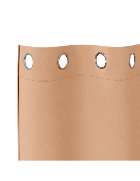 Tende Blackout con Anelli 2 pcs Marrone Chiaro 260 x 140 cm