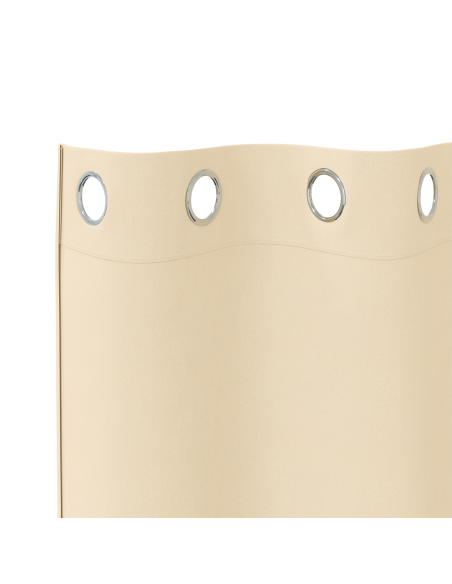 Tende Blackout con Anelli 2 pcs Crema 140 x 140 cm Poliestere