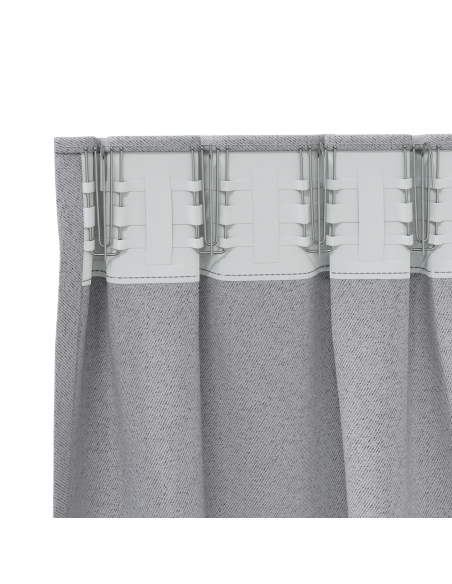 Tende Blackout con Anelli 2 pcs Grigio chiaro 260 x 140 cm