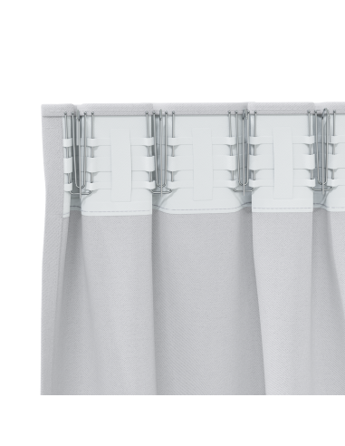 Tende Blackout con Anelli 2 pcs Grigio Chiaro 260 x 140 cm