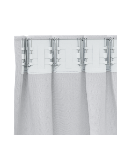 Tende Blackout con Anelli 2 pcs Grigio Chiaro 260 x 140 cm