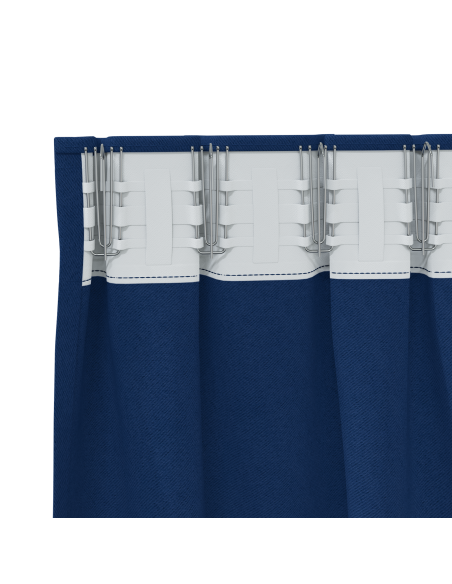 Tende Blackout con Anelli 2 pcs Blu Scuro 225 x 140 cm