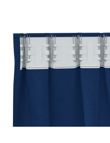 Tende Blackout con Anelli 2 pcs Blu Scuro 260 x 140 cm
