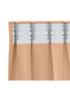 Tende Blackout con Anelli 2 pcs Marrone Chiaro 260 x 140 cm