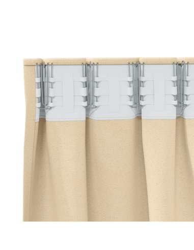 Tende Blackout con Anelli 2 pcs Crema 225 x 140 cm Poliestere