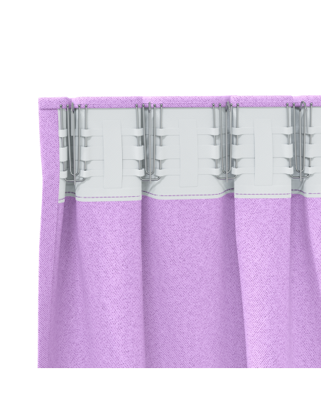 Tende Blackout con Anelli 2 pcs Viola 225 x 140 cm Poliestere