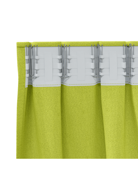 Tende Blackout con Anelli 2 pcs Verde 225 x 140 cm Poliestere