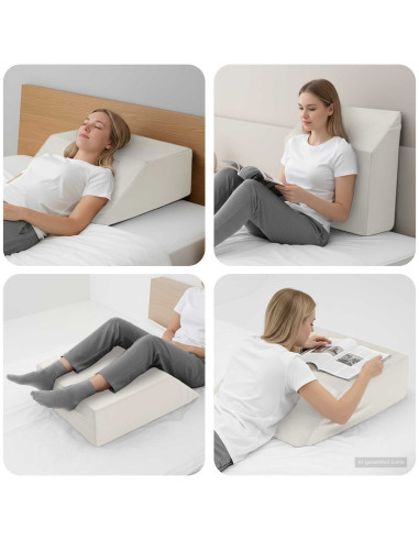 Cuscino per Gambe Tinta unita Bianco 63 x 52 x 19,5 cm