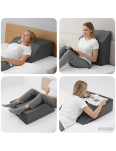 Cuscino per Gambe Tinta unita Grigio 63 x 52 x 19 cm