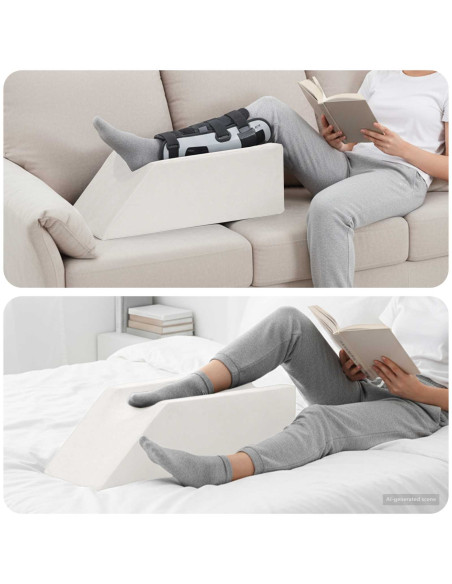 Cuscino per le gambe Tinta unita Bianco 68 x 25 x 21,5 cm