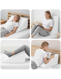 Cuscino per Gambe Tinta unita Bianco 60 x 50 x 30 cm