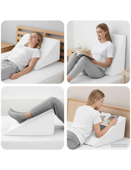 Cuscino per Gambe Tinta unita Bianco 60 x 50 x 30 cm